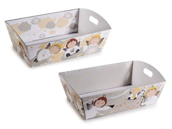 Paper tray with handles and Jolie angels print