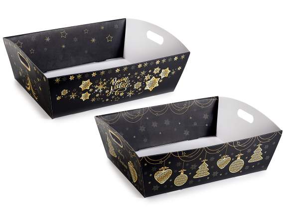 Paper tray with handles and Black Chic decorations
