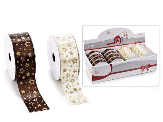 Exhibitor 16 ribbons with golden print Christmas Stars
