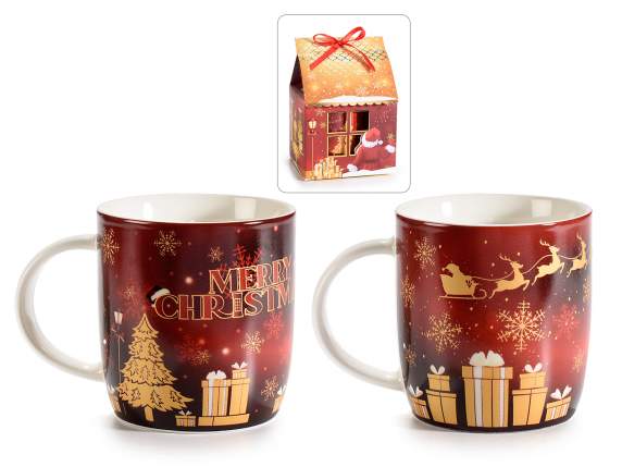 Porcelain mug Christmas Park in gift box