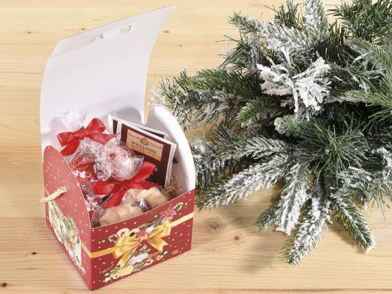 Christmas Delights paper trunk box with rope handle