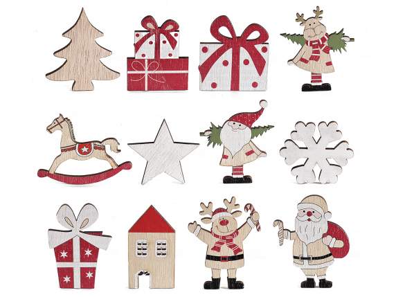Espo 72 decorazioni natalizie in legno con adesivo
