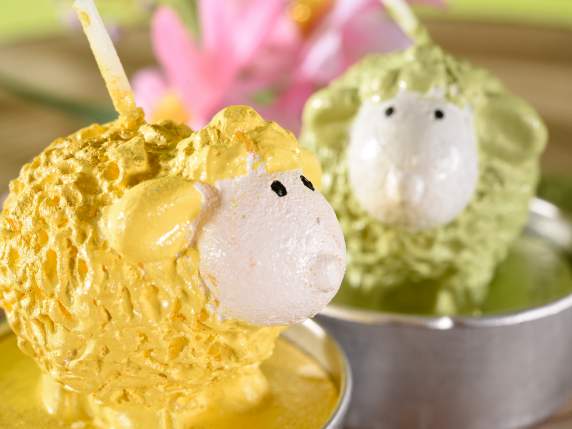 Box of 6 tealight candles with Easter sheep