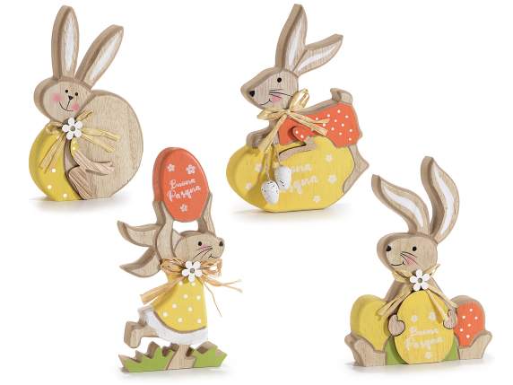 Wooden Easter bunny to be placed with egg