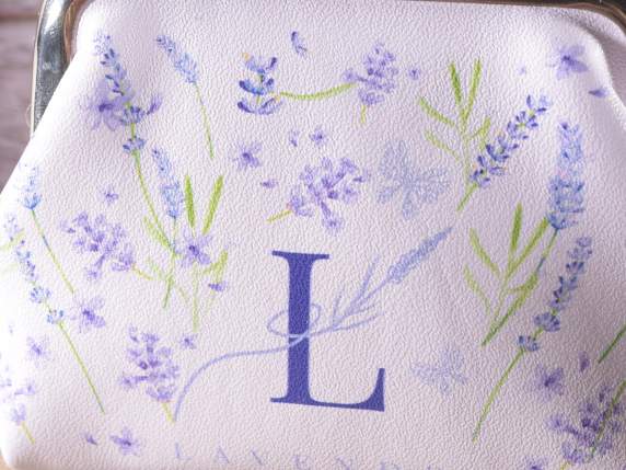 Imitation leather coin purse with snap closure Lavender pr