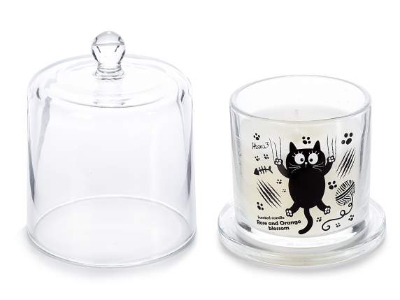 Scented candle in glass bell with gift box