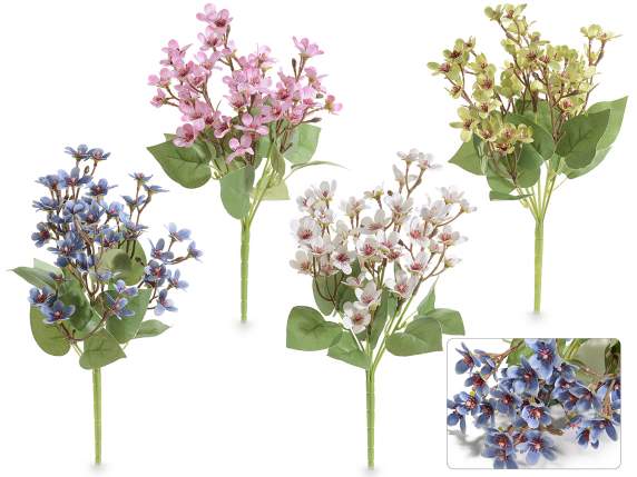 Bouquet de fleurs artificielles en cire Hoya en tissu