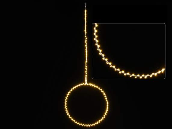 Cercle lumineux avec 150 lumières led blanc chaud à suspendr