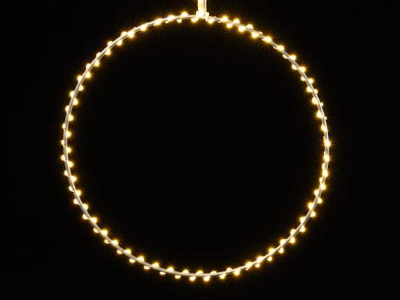 Cercle lumineux avec 150 lumières led blanc chaud à suspendr