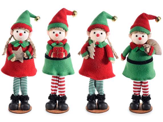 Lutin de Noël avec cloches et décoration à poser-accrocher