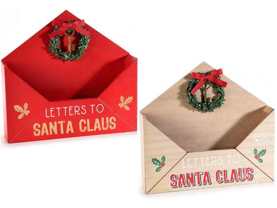 Porte-lettres en bois Christmas Time à poser