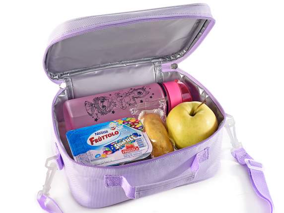 Borsa termica-lunch bag c- tasca frontale, manico e tracolla