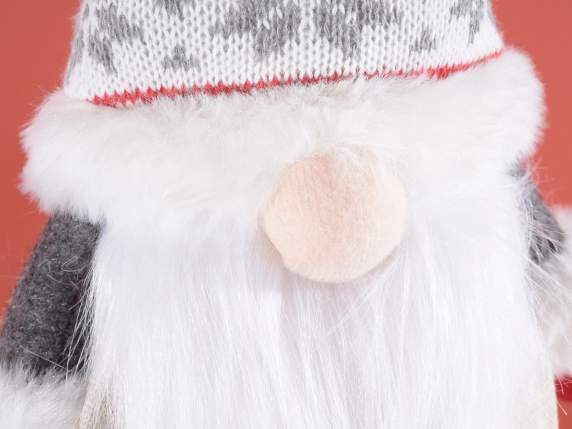 Weihnachtsmann-Weihnachtsmutter aus Stoff mit Strickmütze