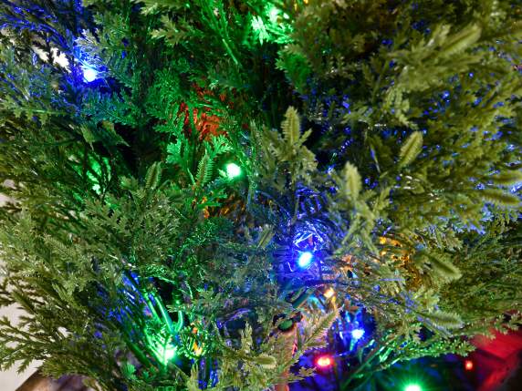 Dekoration 5 kleine Bäume mit farbigen LED-Lichtern zum Pfla