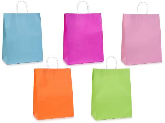 Maxi-Tasche - Umschlag aus farbigem Papier mit gedrehtem Gri
