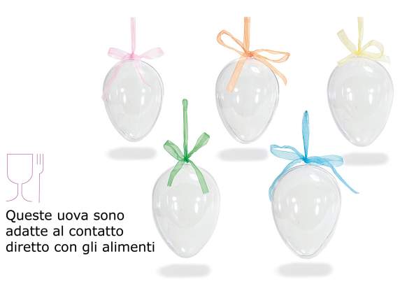 Klare Kunststoff Ei geöffnet werden kann mit hänge