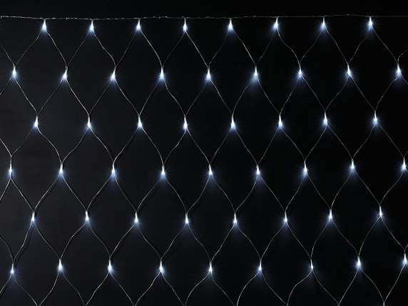 Transparentes Netz mit 240 kaltweißen LEDs