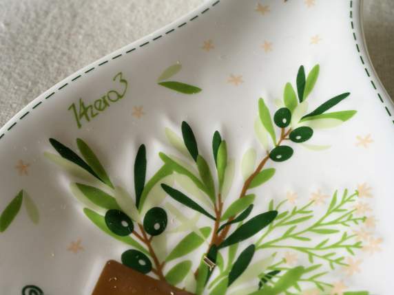 Löffelablage aus Keramik mit „Olive“-Reliefdekor