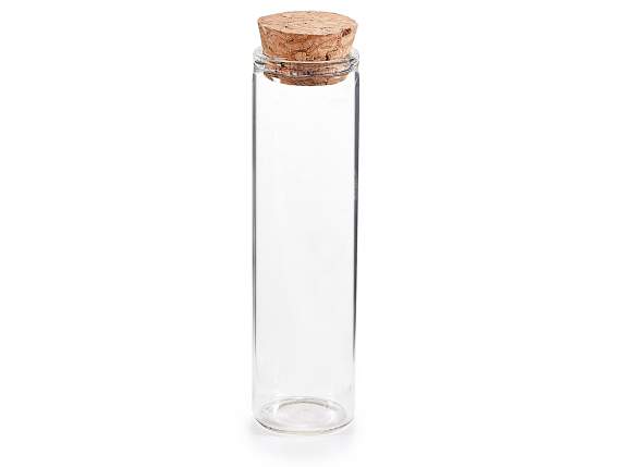 20 ml Reagenzglas aus lebensmittelechtem Glas mit Korkstopfe