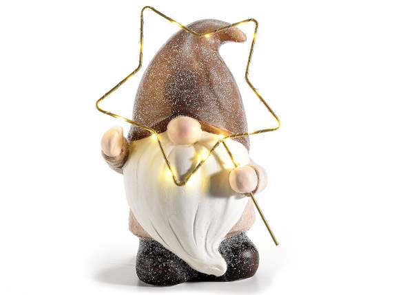 Weihnachtsmann aus Magnesia mit Stern und LED-Licht