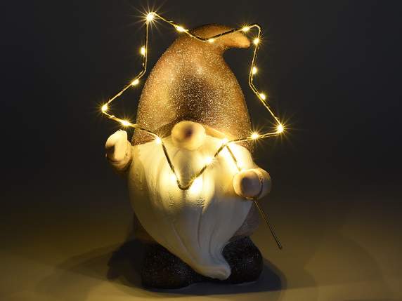 Weihnachtsmann aus Magnesia mit Stern und LED-Licht