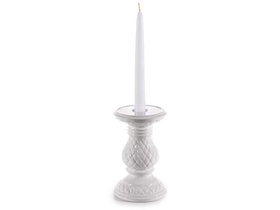 Set mit 3 Kerzenhaltern aus poliertem Porzellan