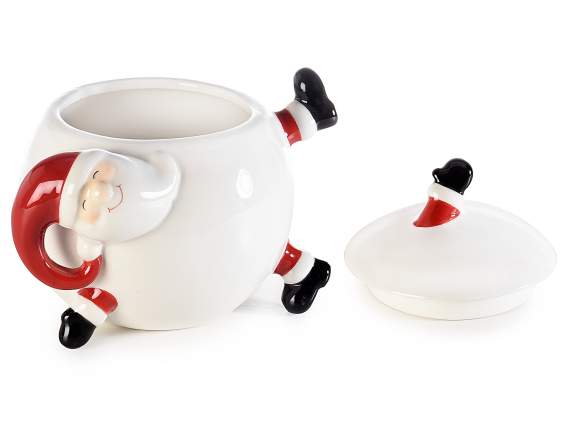 Schneeball-Keramikglas mit Weihnachtsmann