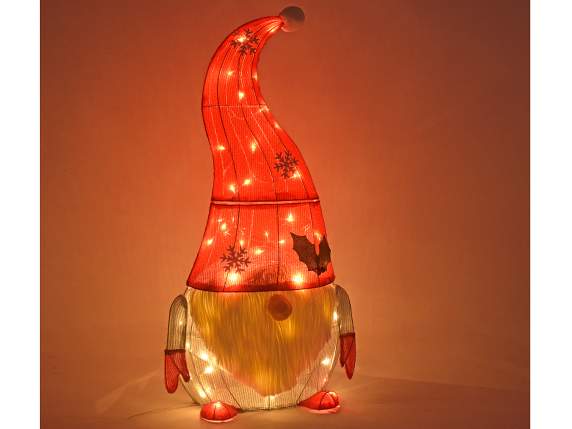 Weihnachtsmann mit Metallkern und LED-Leuchten