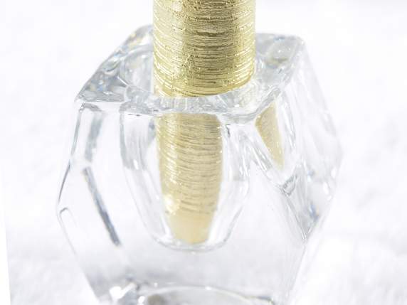 Diamant-Kerzenhalter aus klarem Glas
