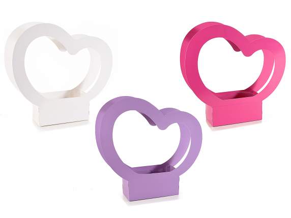 Heart-shaped paper flower holder with waterproof cover