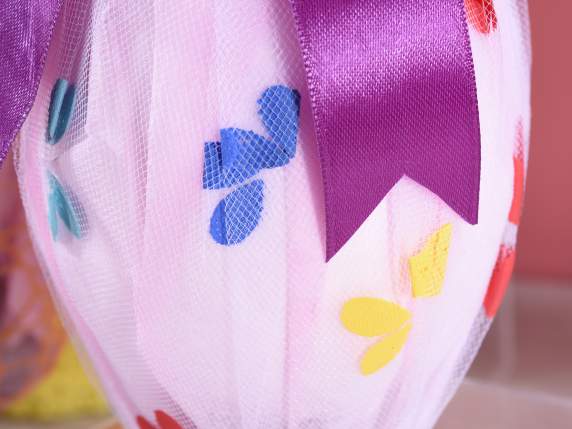 Rotolo di tulle con farfalle colorate