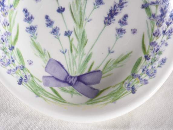 Löffelablage aus Keramik „Lavendel“ mit Schleife und Box. Ge
