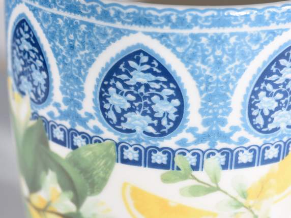 Keramikbecher „Zitrusfrüchte des Mittelmeers“ mit Box. Gesch