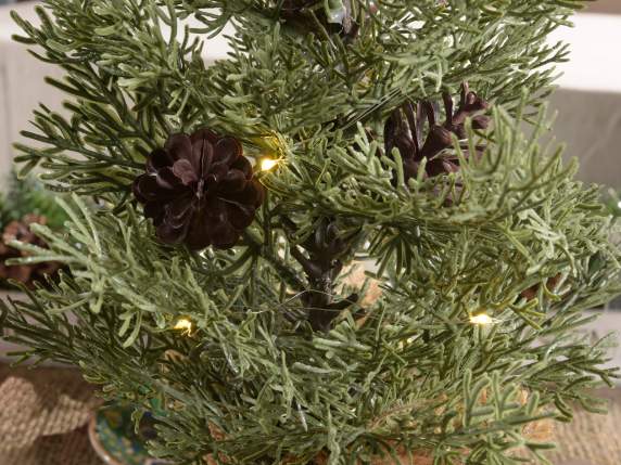 Set de 3 árboles de Navidad artificiales con luces LED y bas