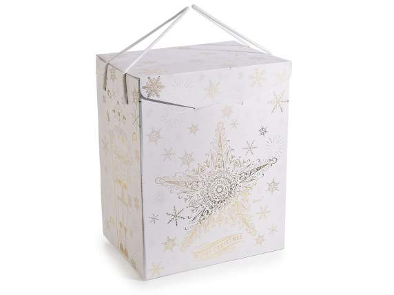 Caja de cartón Regal Christmas en imitación oro brillo c-