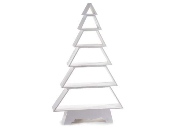 Árbol de Navidad en madera blanca con 6 estantes
