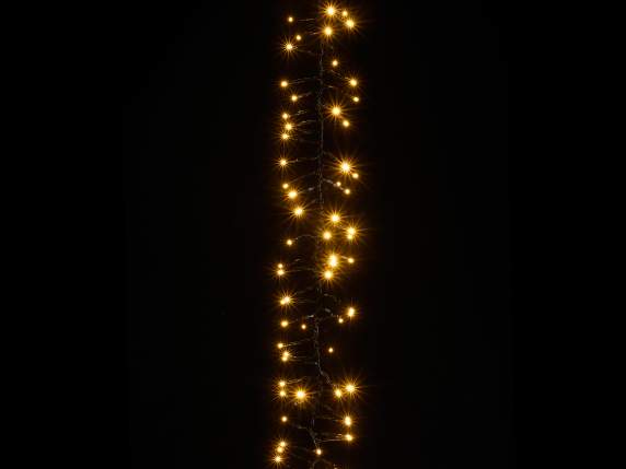 Cascada de luces de 6 hilos con 480 LED de color blanco cáli