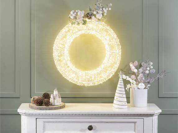 Corona luminosa 1800 luces LED blancas cálidas