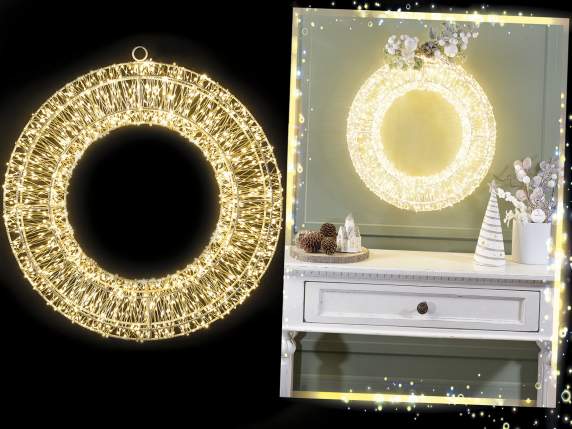 Corona luminosa 1800 luces LED blancas cálidas