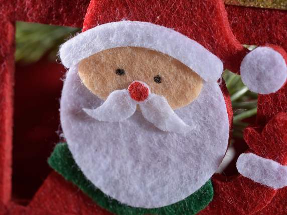 Tren de tela c-Papá Noel y regalos, detalles en relieve y pu