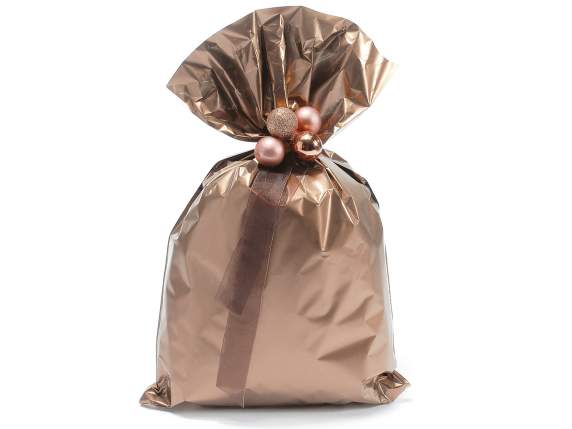 Metallic gift  bag bronze color cm 25x40 h