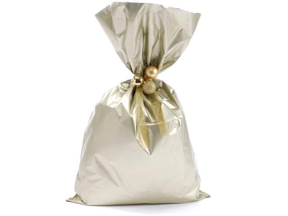 Metallic gift  bag chamapgne color cm 30x50 h