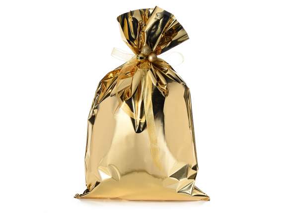 Metallic gift  bag golden color cm 30x50h