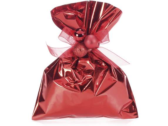 Metallic gift  bag red color cm15x20h