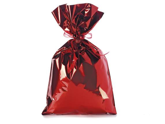 Metallic gift  bag red color cm 30x50h