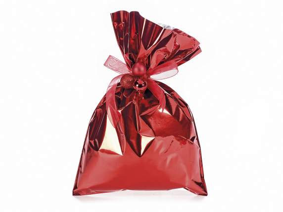 Metallic gift  bag red color cm 20x30 H