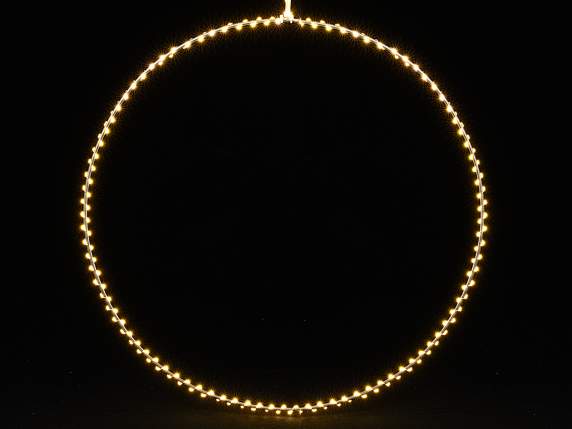 Cercle lumineux avec 230 lumières led blanc chaud à suspendr