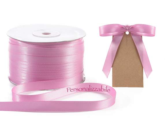 Satin double ribbon mm 10 antique pink personalized