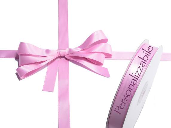 Satin double ribbon mm 15 antique pink personalized