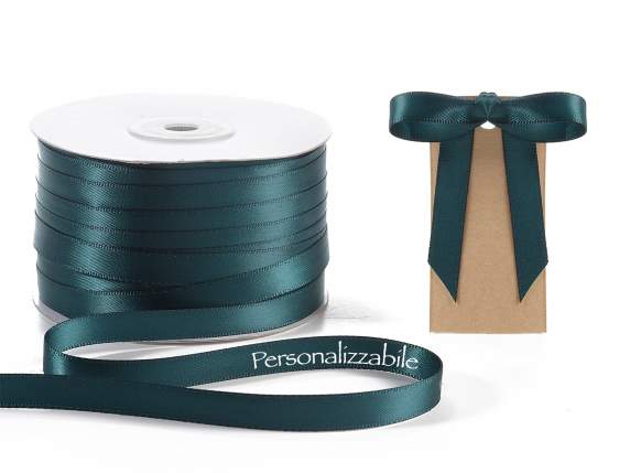 Satin ribbon mm 10 emerald green personalized